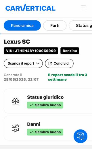 LEXUS SC 430 SC430 V8 Iscrivibile ASI