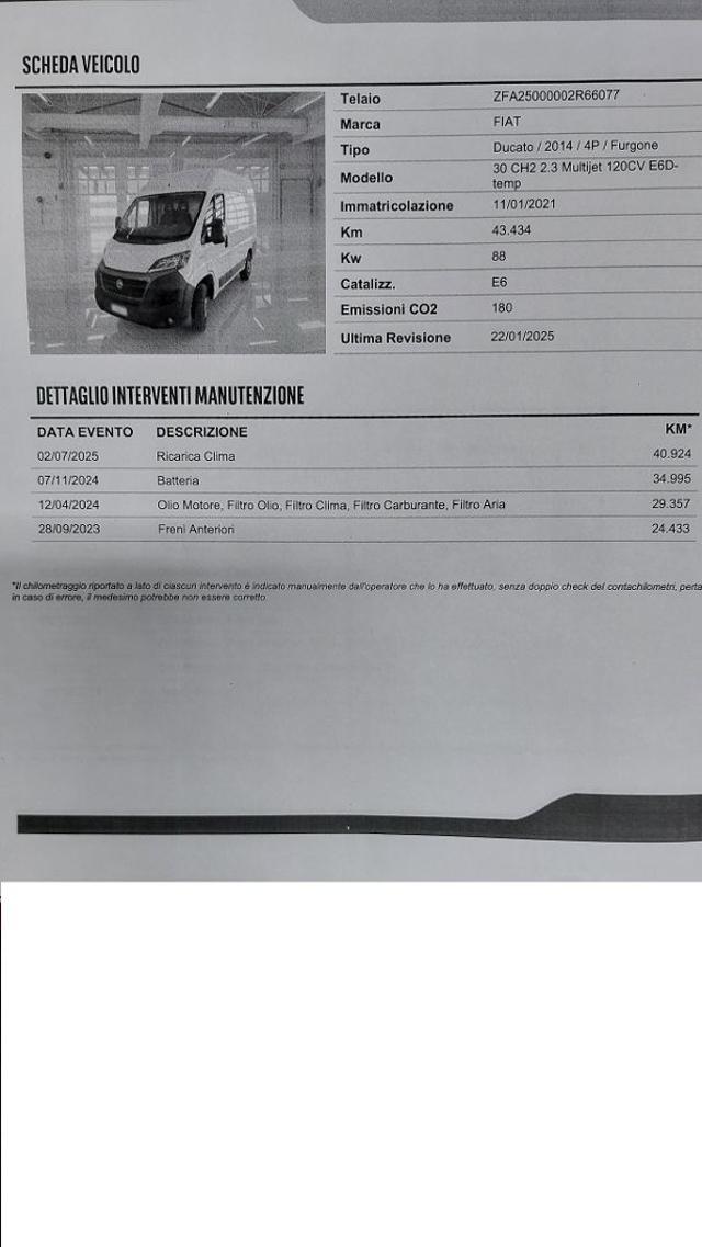 FIAT Ducato usata, con Hill holder