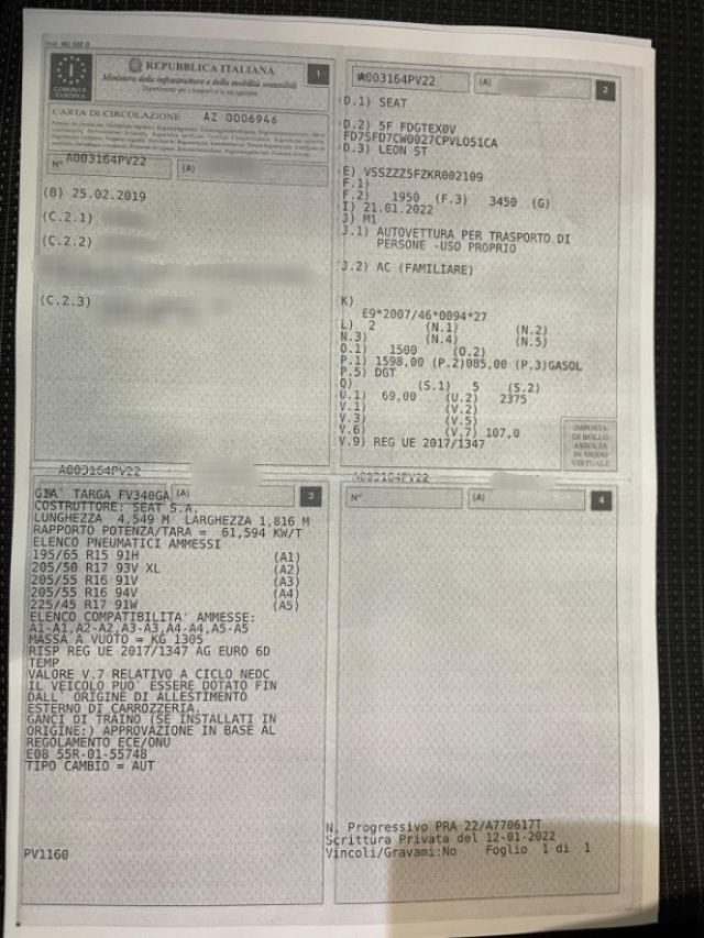 SEAT Leon usata, con Airbag Passeggero