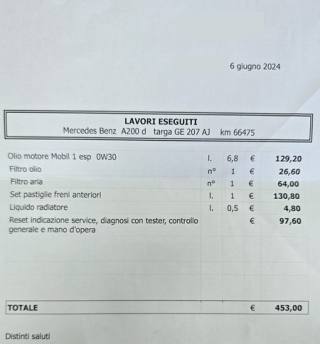 MERCEDES-BENZ A 200 usata, con Sedile posteriore sdoppiato