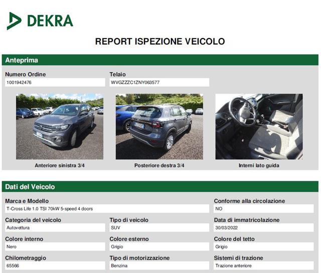 VOLKSWAGEN T-Cross usata, con Volante in pelle