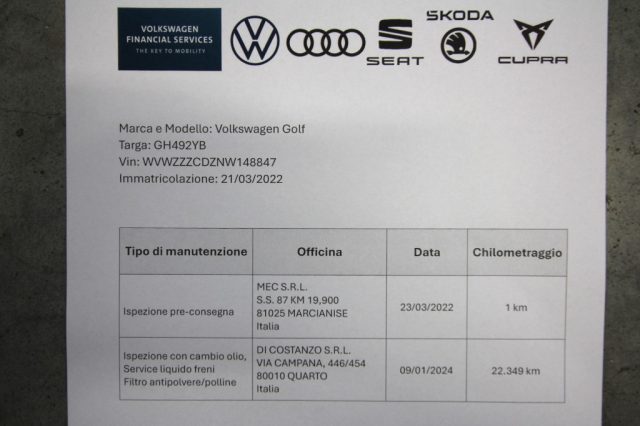 VOLKSWAGEN Golf usata, con Chiusura centralizzata