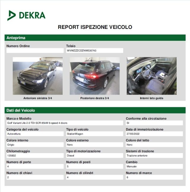 VOLKSWAGEN Golf usata, con Sensori di parcheggio anteriori