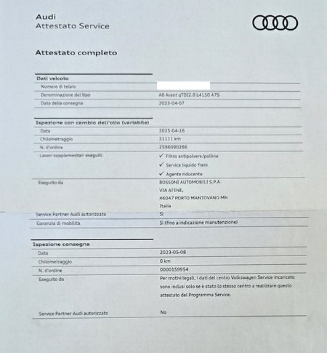 AUDI A6 usata, con Immobilizzatore elettronico