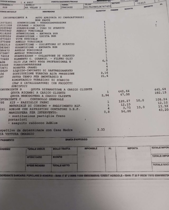 LAND ROVER Range Rover Velar usata, con Immobilizzatore elettronico
