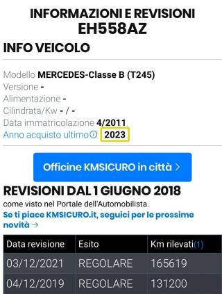 MERCEDES-BENZ B 180 usata, con MP3