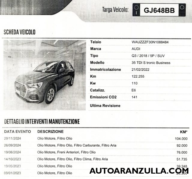 AUDI Q3 usata, con Sensori di parcheggio posteriori
