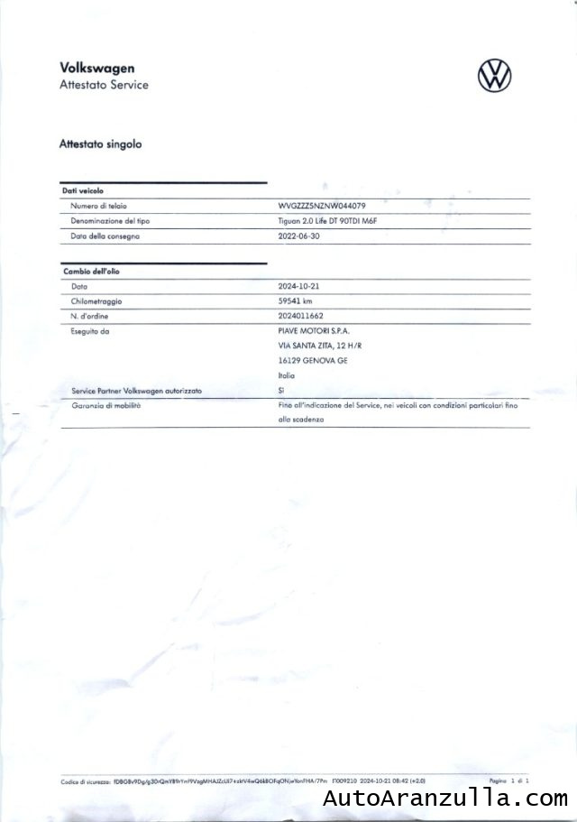 VOLKSWAGEN Tiguan usata, con Sensori di parcheggio posteriori