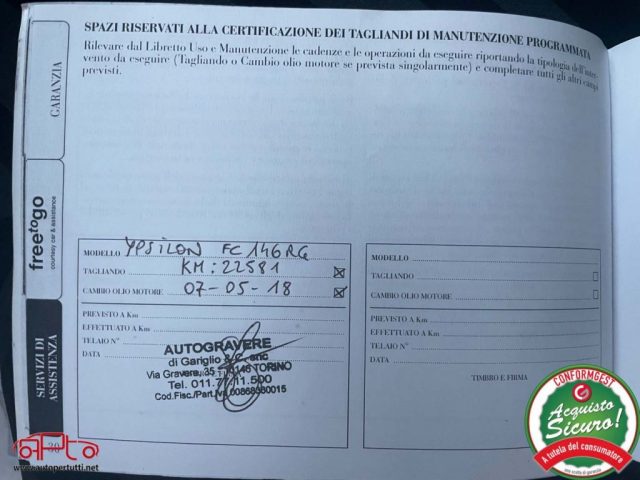 LANCIA Ypsilon usata, con Sedile posteriore sdoppiato