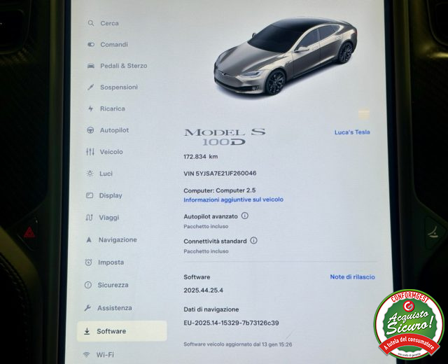 TESLA Model S usata, con Cronologia tagliandi