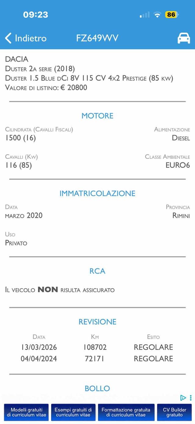 DACIA Duster usata, con Airbag
