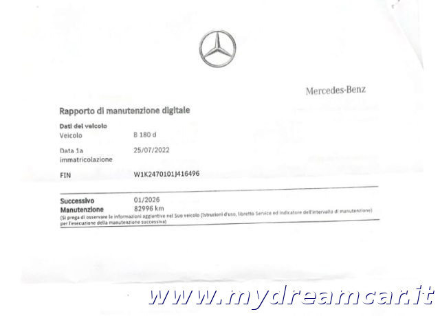MERCEDES-BENZ B 180 usata, con Frenata d