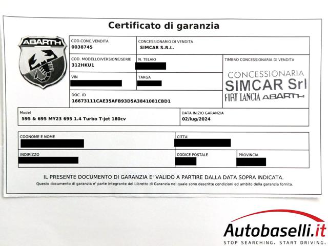 ABARTH 695 usata, con Chiusura centralizzata