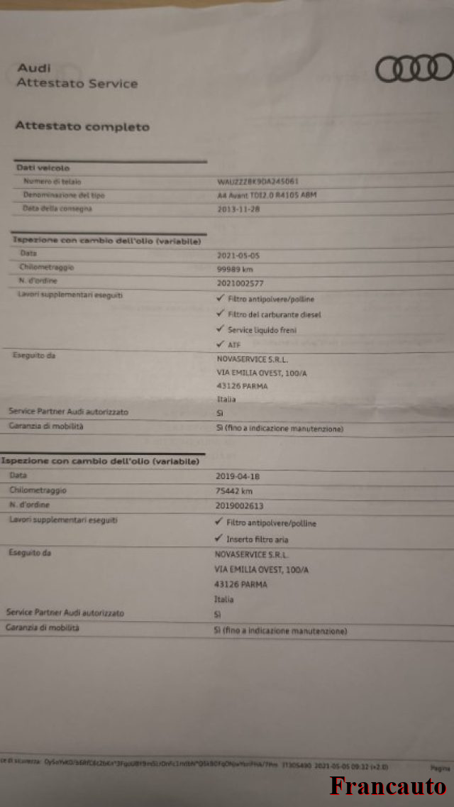 AUDI A4 usata, con Controllo trazione