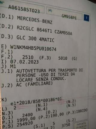 MERCEDES-BENZ GLC 300 usata, con Telecamera per parcheggio assistito