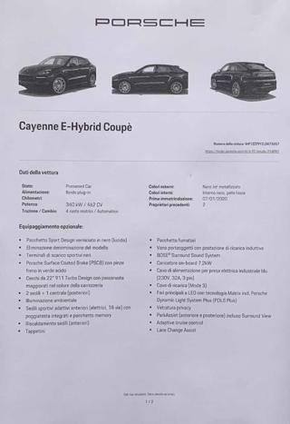 PORSCHE Cayenne usata, con Regolazione elettrica sedili