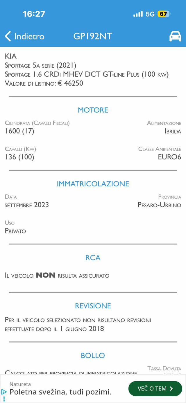 KIA Sportage usata, con Climatizzatore