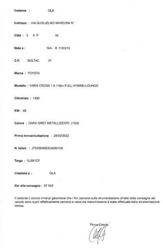 TOYOTA Yaris Cross usata 98