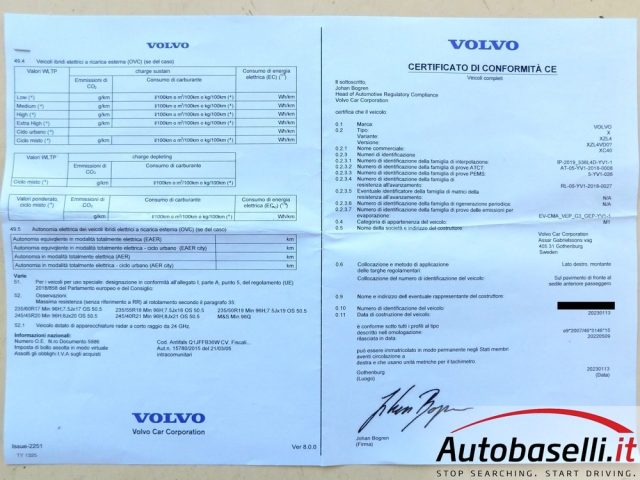 VOLVO XC40 usata, con Airbag testa