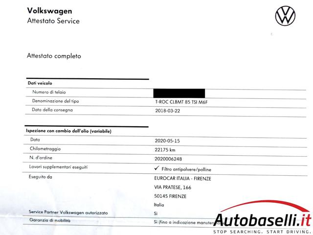 VOLKSWAGEN T-Roc usata, con Autoradio