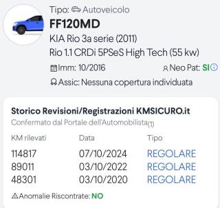 KIA Rio usata, con Autoradio digitale