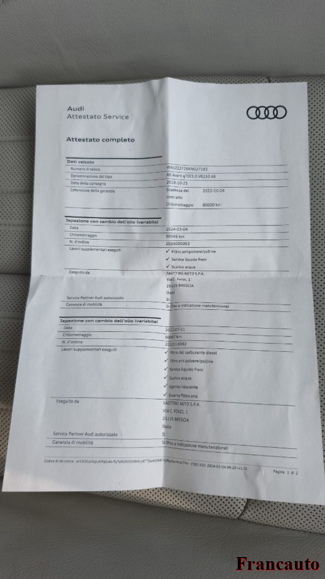 AUDI A6 usata, con Fendinebbia