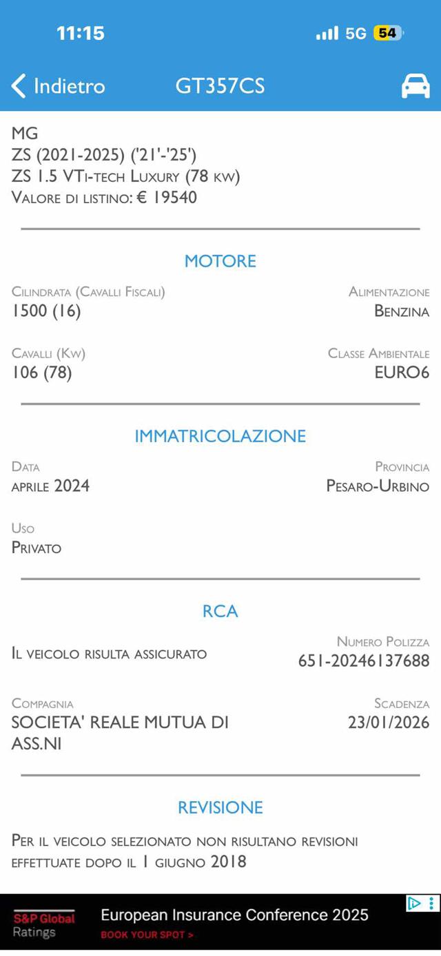 MG ZS usata, con Airbag