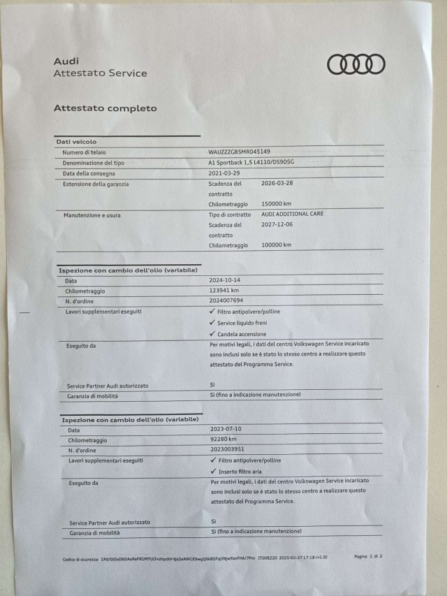 AUDI A1 usata, con Immobilizzatore elettronico