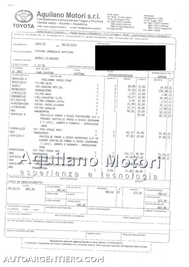 TOYOTA Land Cruiser usata, con Specchietto retrovisore con funzione antiabbagliamento
