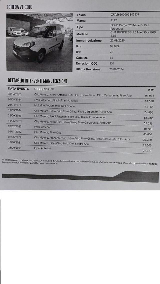 FIAT Doblo usata, con Hill holder