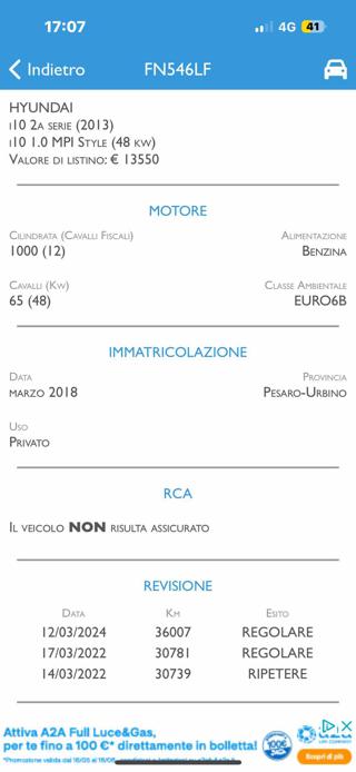 HYUNDAI i10 usata, con Controllo trazione