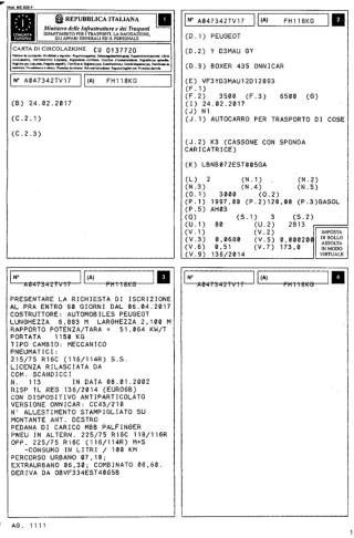 PEUGEOT Boxer usata, con Fendinebbia