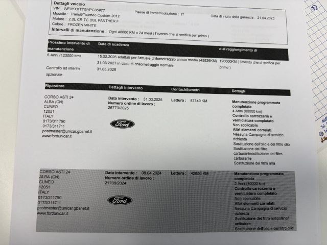 FORD Transit Custom usata, con Sensori di parcheggio posteriori