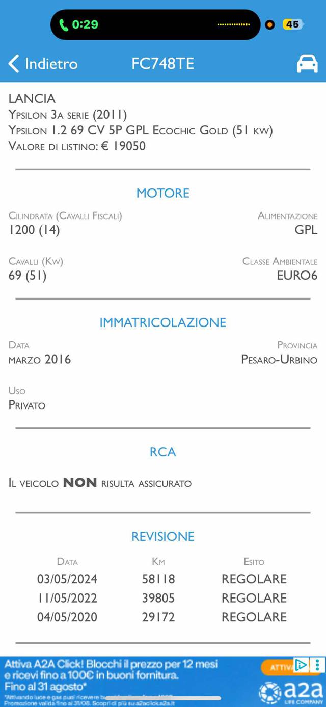 LANCIA Ypsilon usata, con Immobilizzatore elettronico