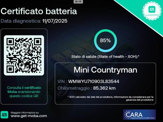 MINI Countryman usata, con Filtro antiparticolato