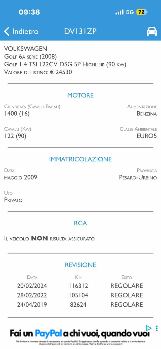 VOLKSWAGEN Golf usata, con Autoradio