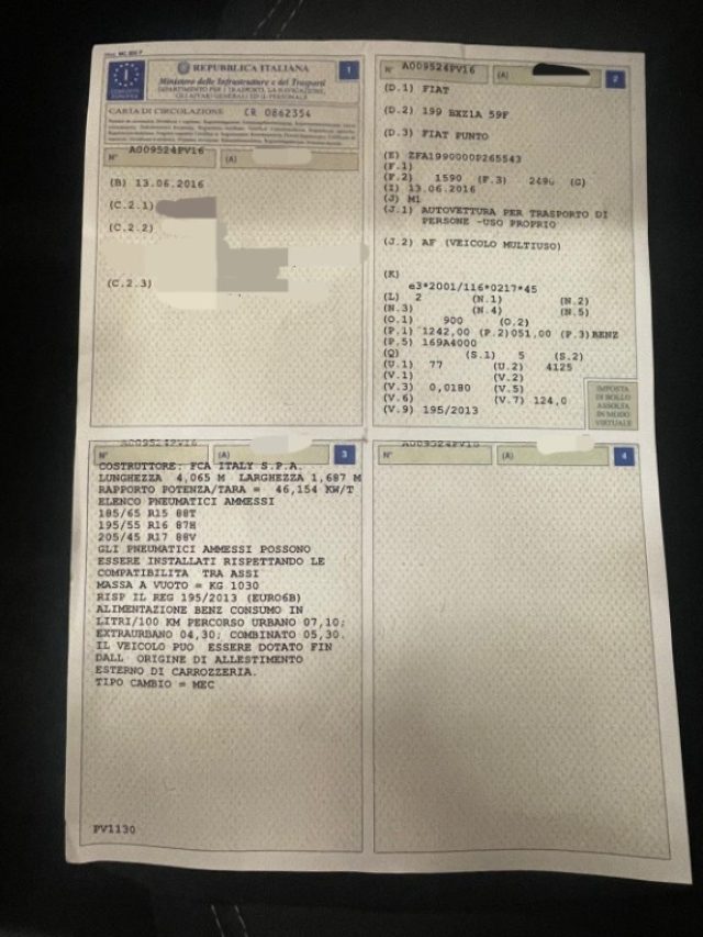 FIAT Punto usata, con Airbag Passeggero