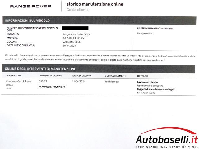 LAND ROVER Range Rover Velar usata, con Carica per smartphone a induzione