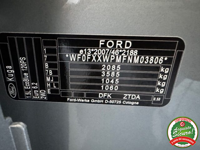 FORD Kuga usata, con Sedile posteriore sdoppiato