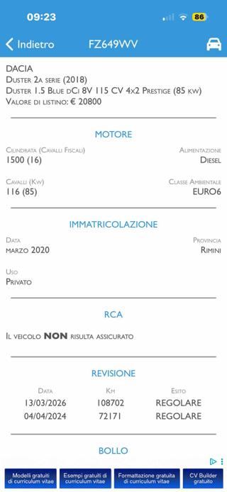 DACIA Duster usata, con Airbag