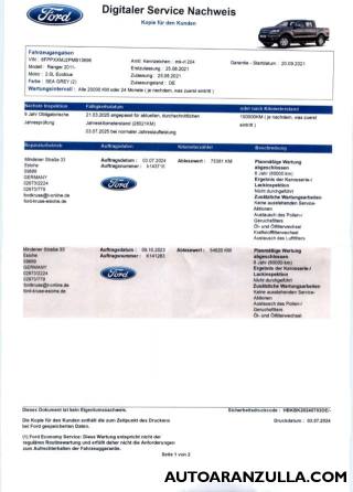 FORD Ranger usata, con Sensore di luce