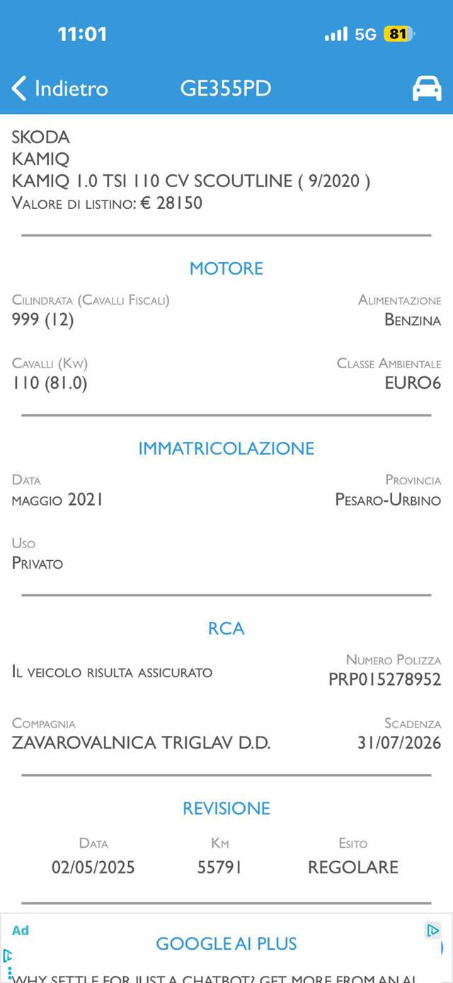 SKODA Kamiq usata, con Airbag