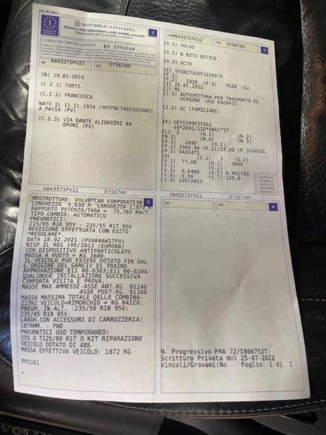 VOLVO XC70 usata, con Climatizzatore