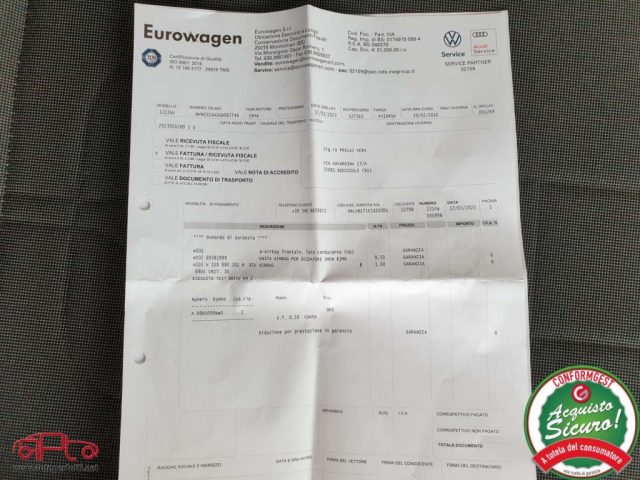 VOLKSWAGEN up! usata, con Airbag testa