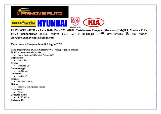 DACIA Duster usata, con Airbag