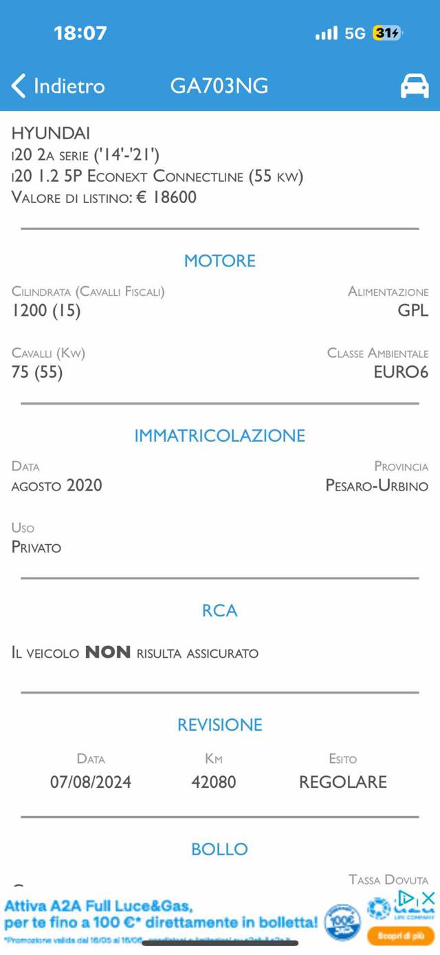 HYUNDAI i20 usata, con Cerchi in lega