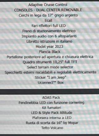 JEEP Avenger usata, con Sensore di luce