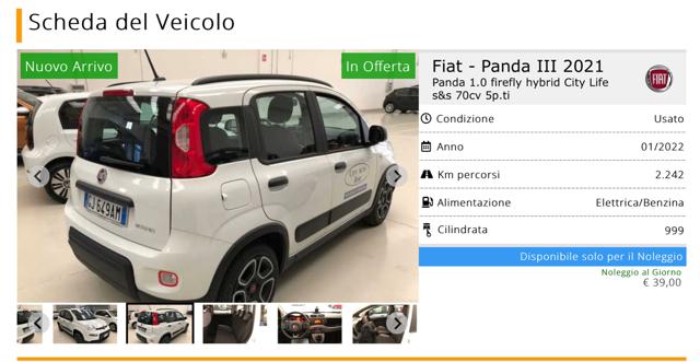 FIAT Panda usata, con Antifurto