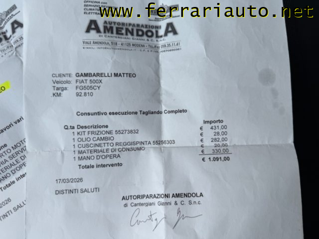 FIAT 500X usata, con Fendinebbia