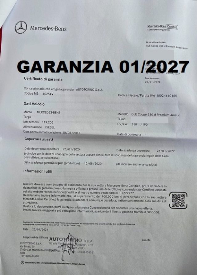 MERCEDES-BENZ GLE 350 usata, con Cruise Control